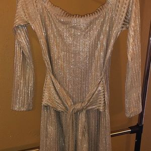 Off Shoulder Belted Dress